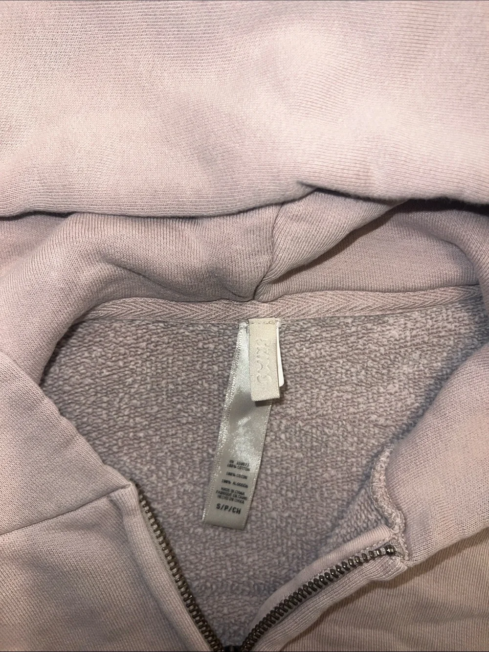 SKIMS Dusty Mauve Cropped Full Zip Hoodie Jacket Women's Size Small